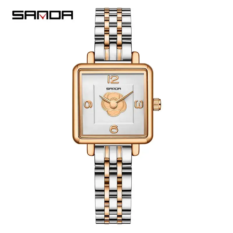 Sanda Square Watch Silver Quartz Women's Luxury Watch - Image 26