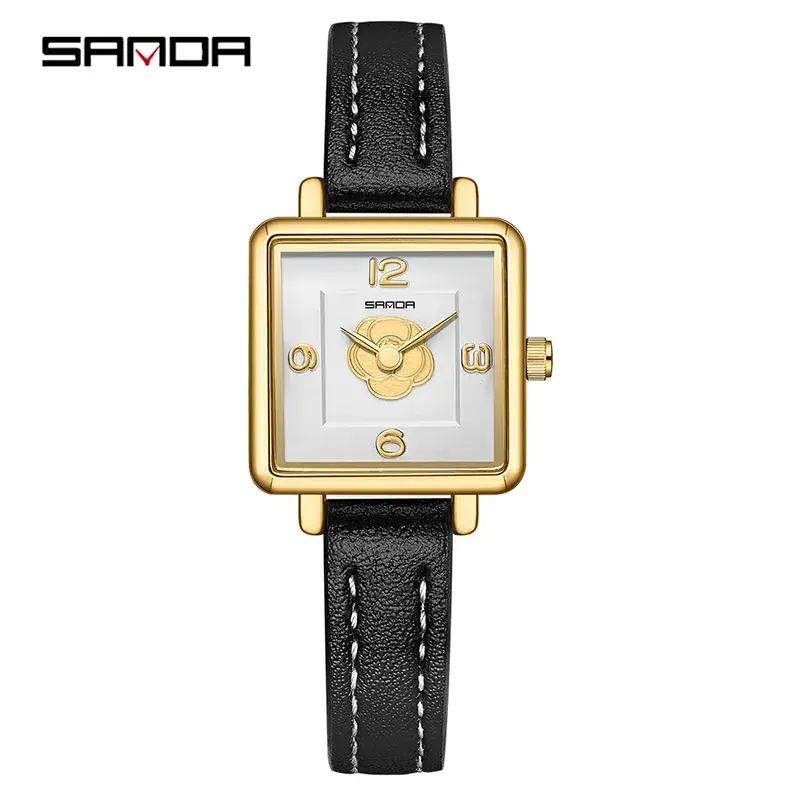 Sanda Square Watch Silver Quartz Women's Luxury Watch - Image 4