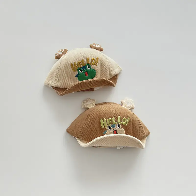 Qiunan Korean Baby Hats 2026 New Fashion Cute Frog Soft Brim Super Adorable Baby Baseball Cap Wholesale - Image 3