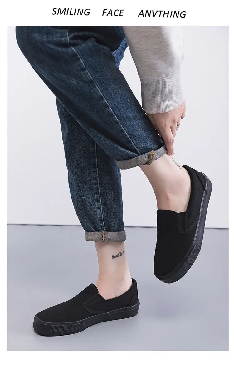 2025 Spring New All-Black Canvas Shoes for Women, Pure Black Flat Work Shoes, Casual Small Black Shoes, Trendy — feature 11