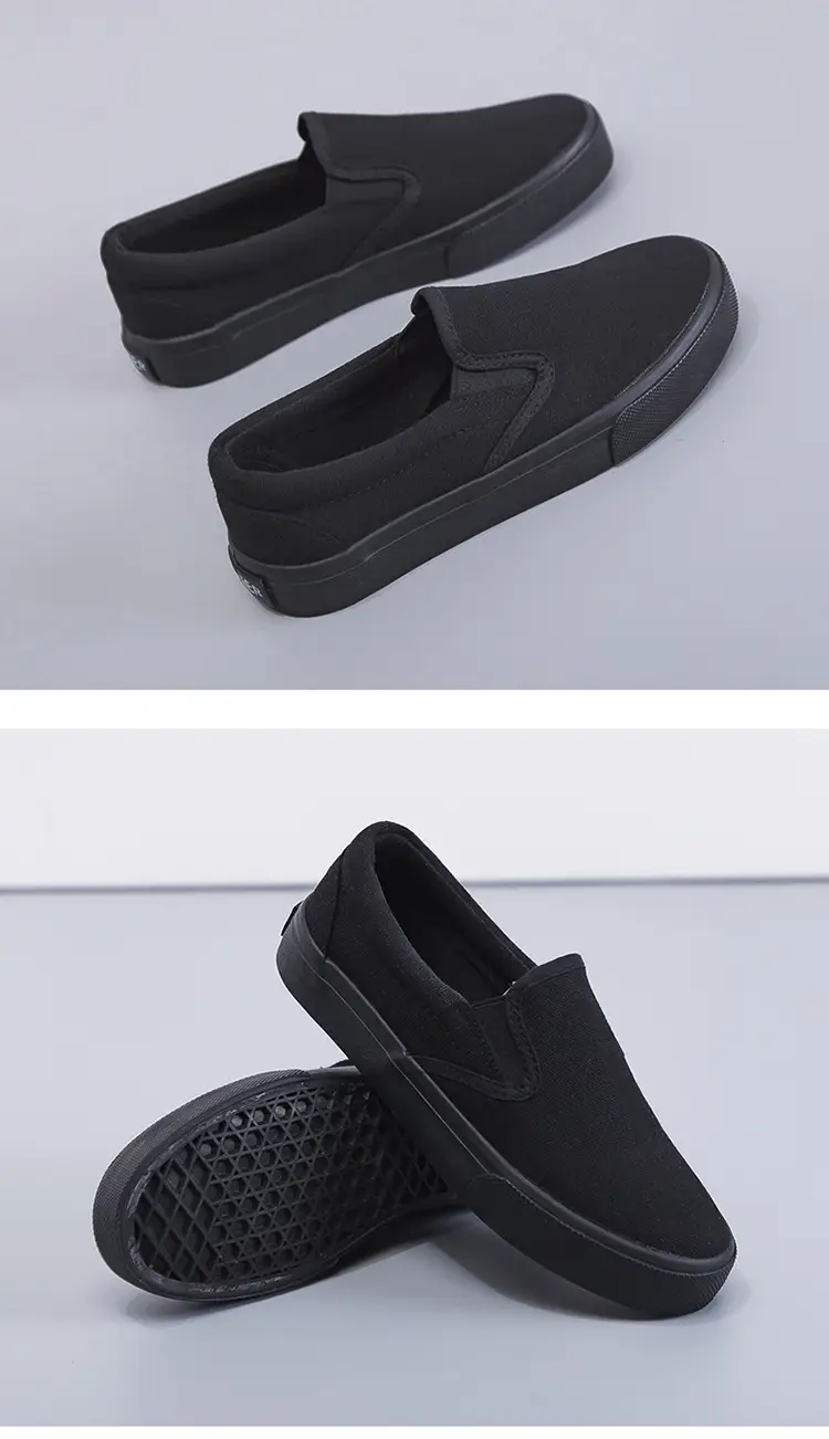 2025 Spring New All-Black Canvas Shoes for Women, Pure Black Flat Work Shoes, Casual Small Black Shoes, Trendy — feature 16