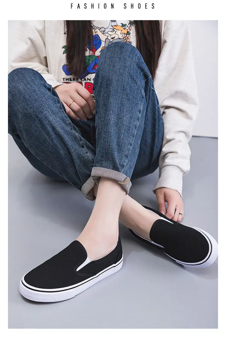 2025 Spring New All-Black Canvas Shoes for Women, Pure Black Flat Work Shoes, Casual Small Black Shoes, Trendy — feature 7
