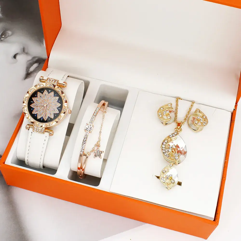 Women's Red Crystal Watch & Jewelry Set - Image 3