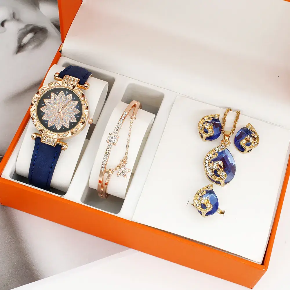 Women's Red Crystal Watch & Jewelry Set - Image 5
