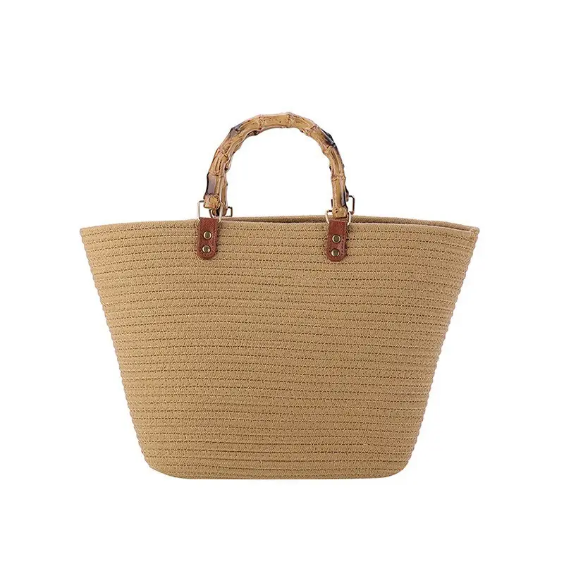 Korean Style Bamboo Woven Women's Tote Bag Large Capacity