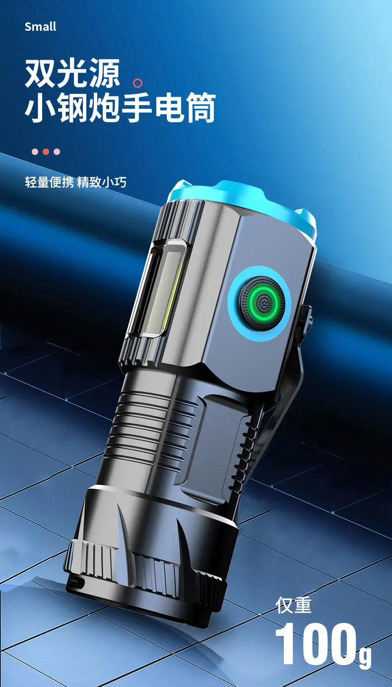 Three-Eye Flashlight Aluminum Magnetic Cap Clip β feature 1