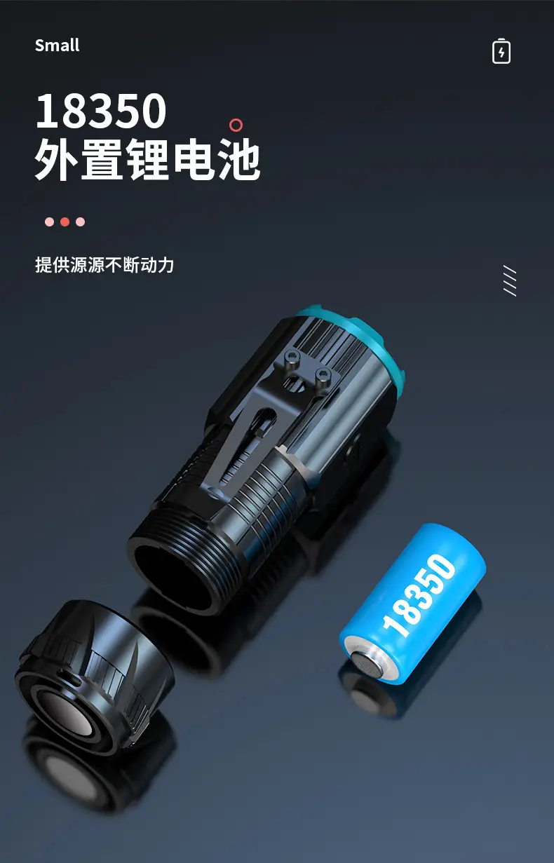 Three-Eye Flashlight Aluminum Magnetic Cap Clip β feature 11