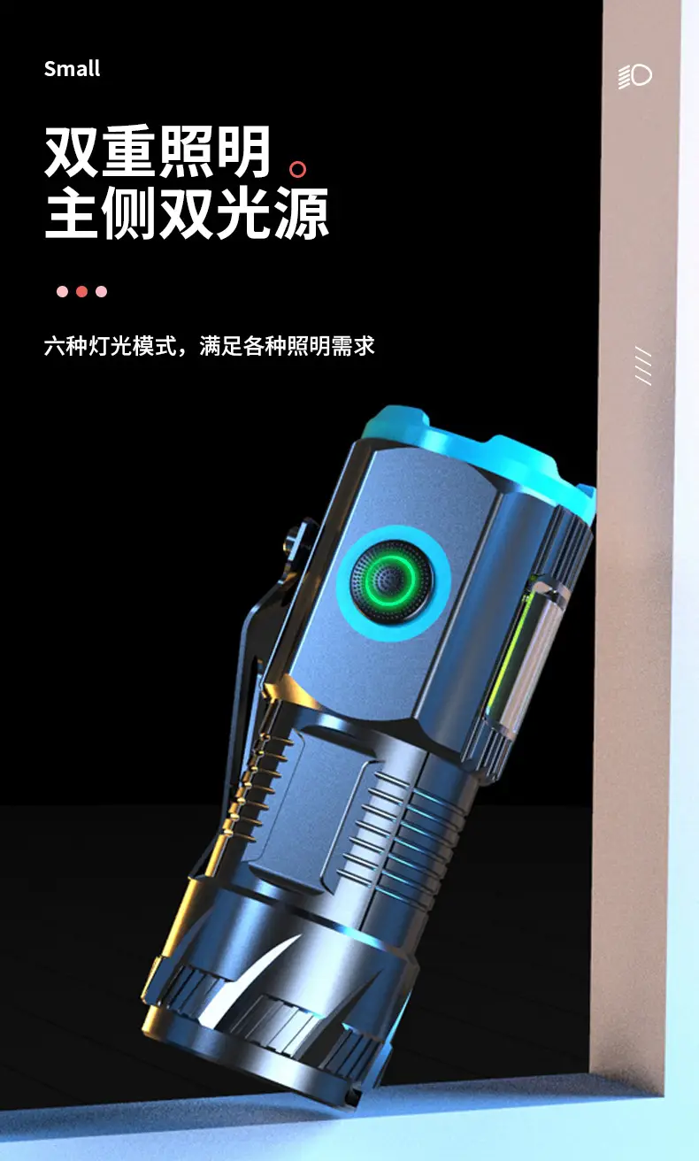 Three-Eye Flashlight Aluminum Magnetic Cap Clip β feature 6