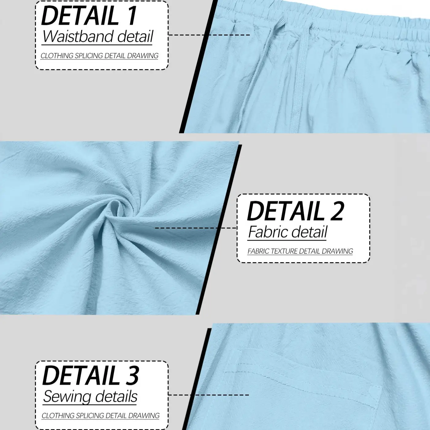 Men Wide Leg Pants Cotton Linen Spring Summer Loose Sweatpants - Image 9