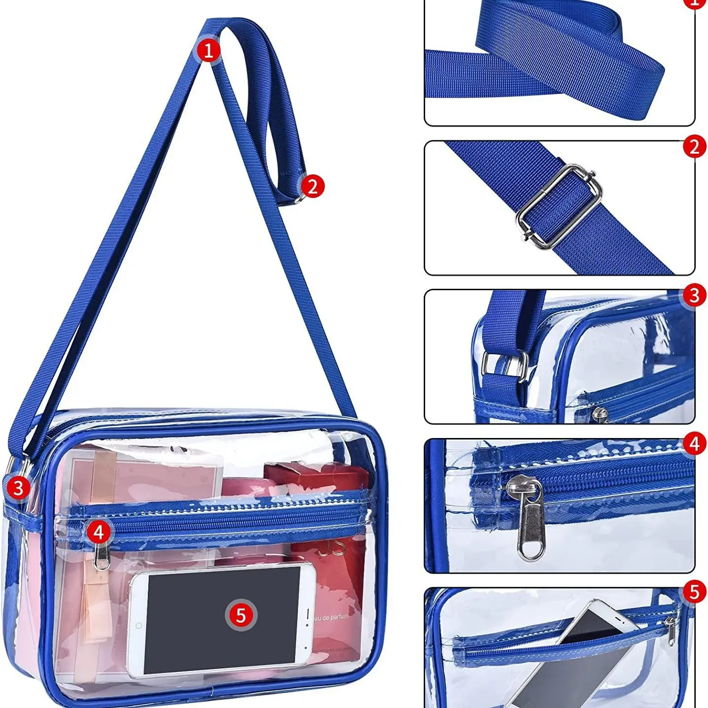 Clear PVC Shoulder Bag for Men Women Waterproof Storage - Image 7