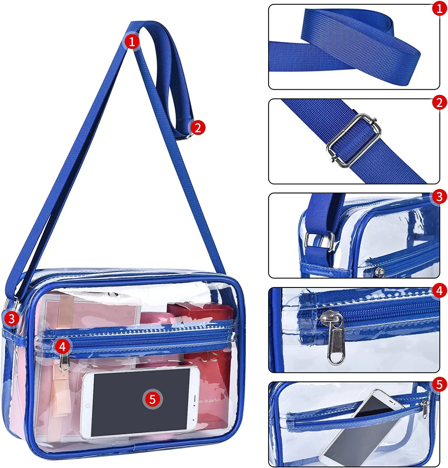 Clear PVC Shoulder Bag for Men Women Waterproof Storage — feature 27