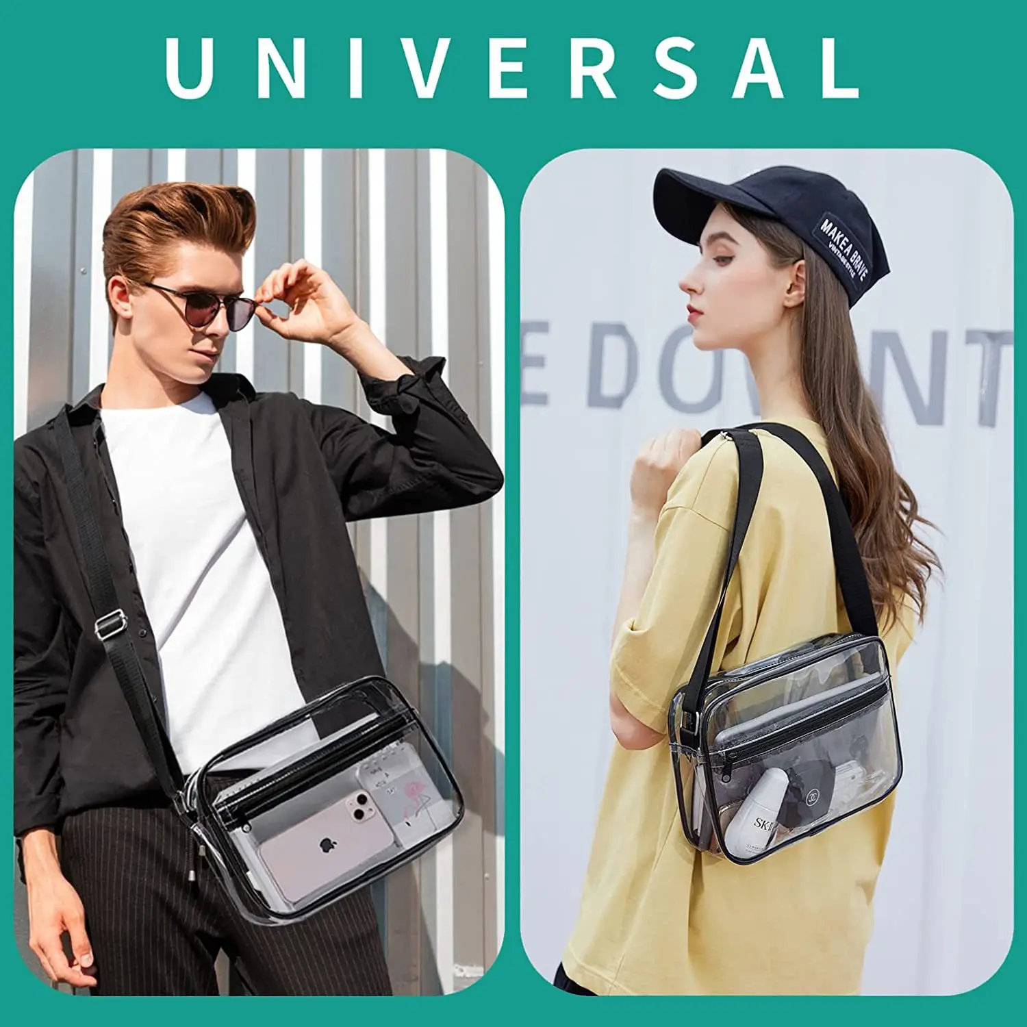 Clear PVC Shoulder Bag for Men Women Waterproof Storage — feature 6