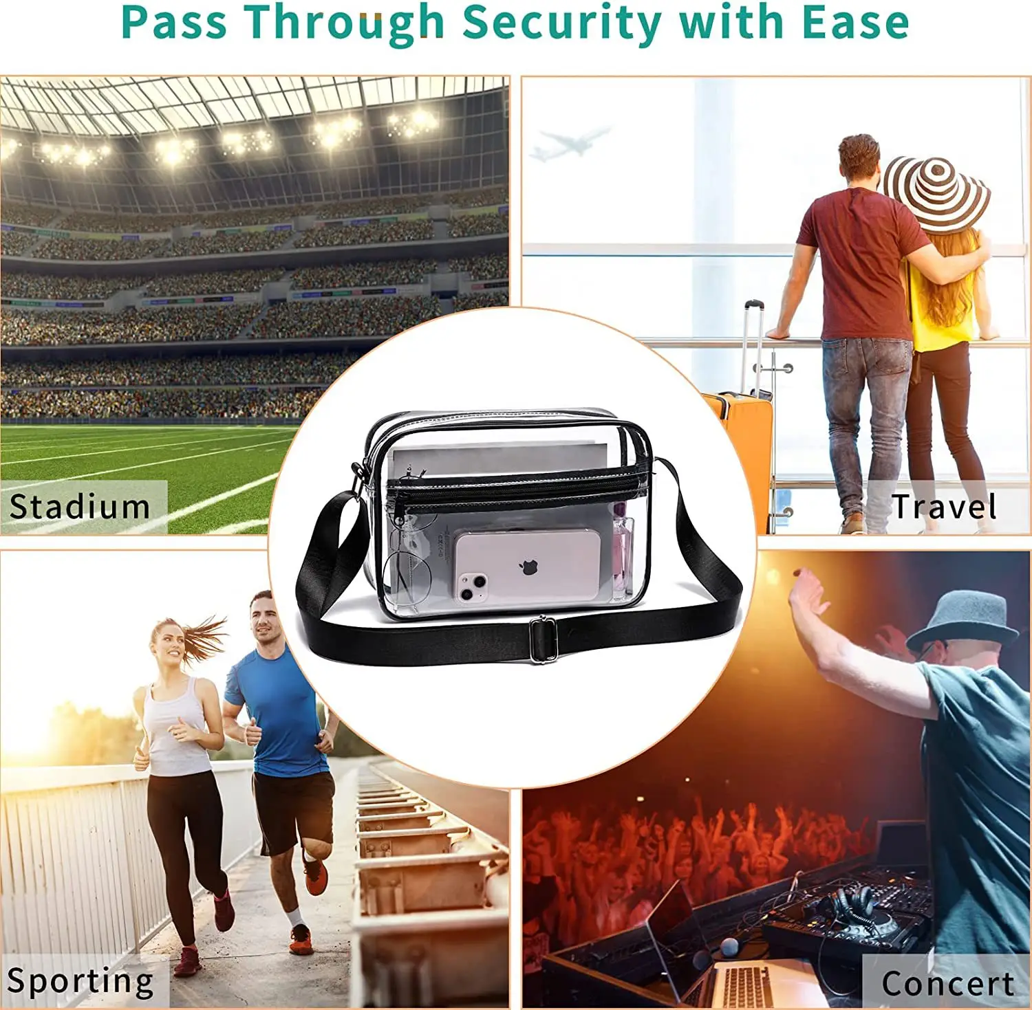Clear PVC Shoulder Bag for Men Women Waterproof Storage — feature 8