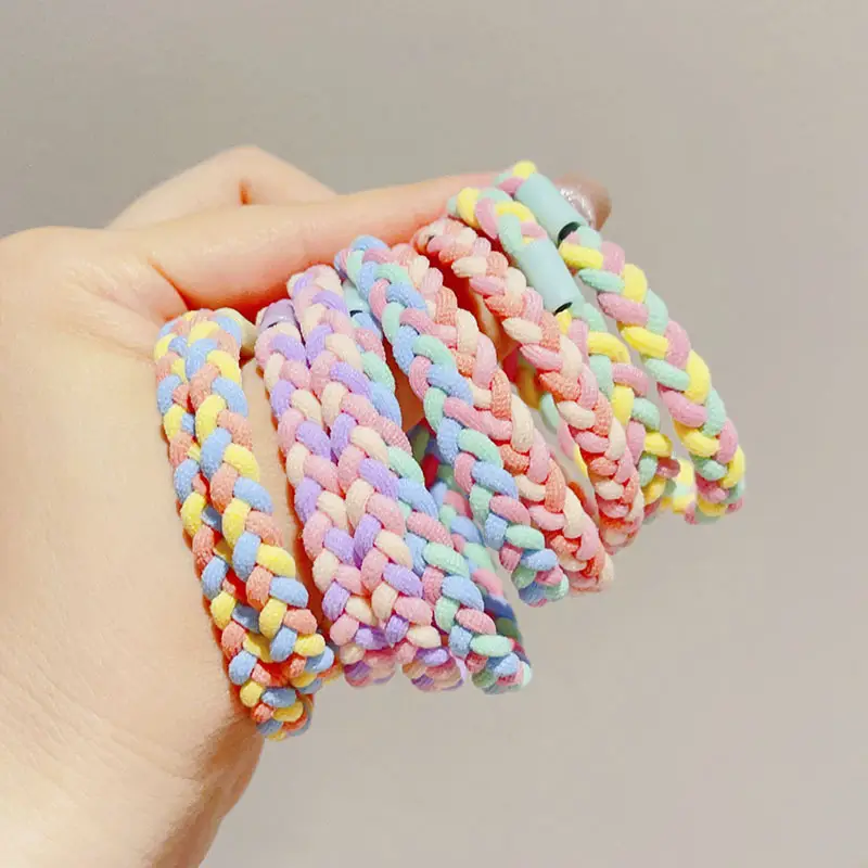 10 Pcs Black Braided Hair Rope for Women