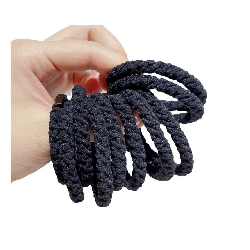 10 Pcs Black Braided Hair Rope for Women