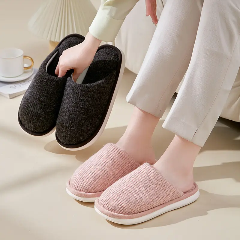 Winter Cotton Slippers for Women Wholesale 2026 New Model Indoor Home Slippers with a Stepping-On-Clouds Feel, Non-Slip, Thickened, Warm, Household Cotton Slippers for Men - Image 7
