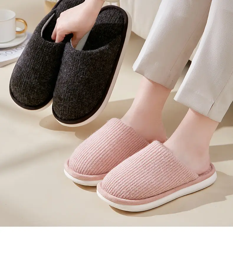 Winter Cotton Slippers for Women Wholesale 2026 New Model Indoor Home Slippers with a Stepping-On-Clouds Feel, Non-Slip, Thickened, Warm, Household Cotton Slippers for Men — feature 3