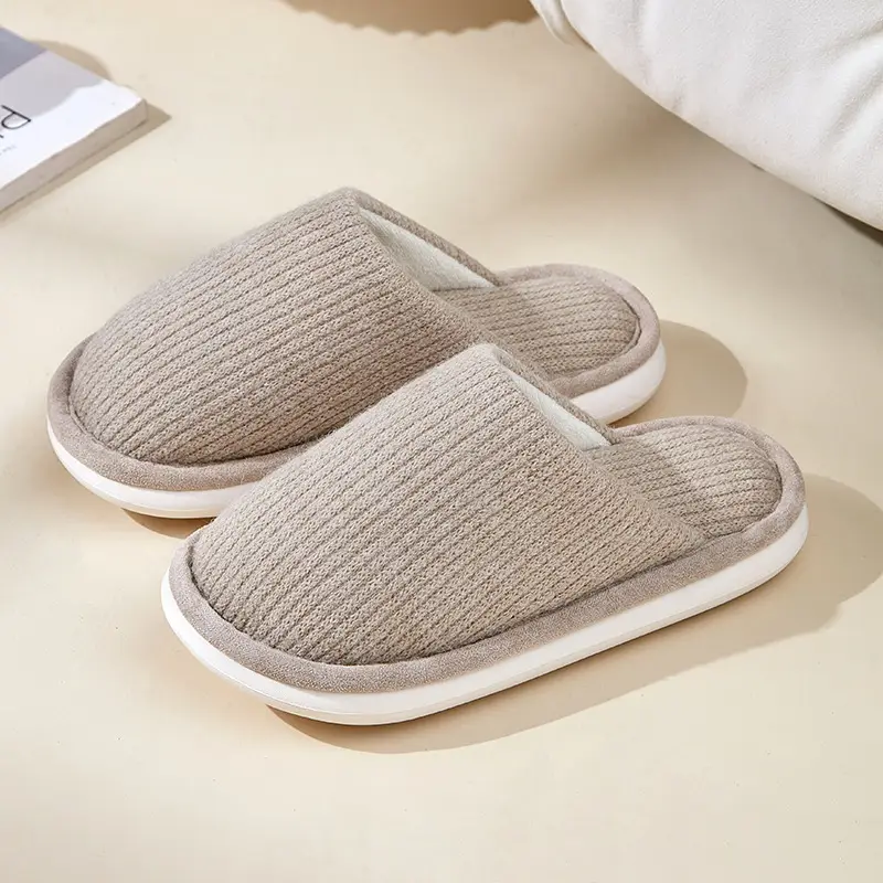 Winter Cotton Slippers for Women Wholesale 2026 New Model Indoor Home Slippers with a Stepping-On-Clouds Feel, Non-Slip, Thickened, Warm, Household Cotton Slippers for Men - Image 4