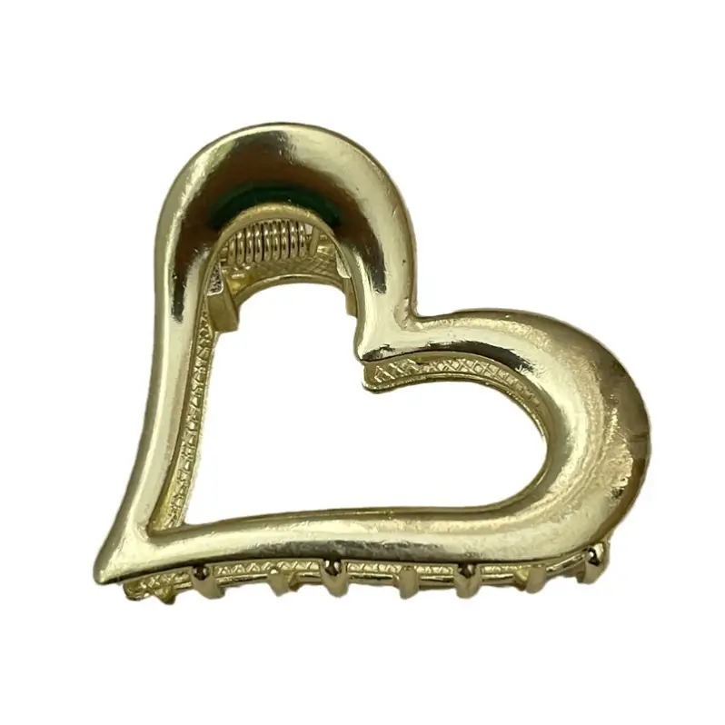Heart-shaped Metal Hair Clips Silver Gold Women's Back Clip