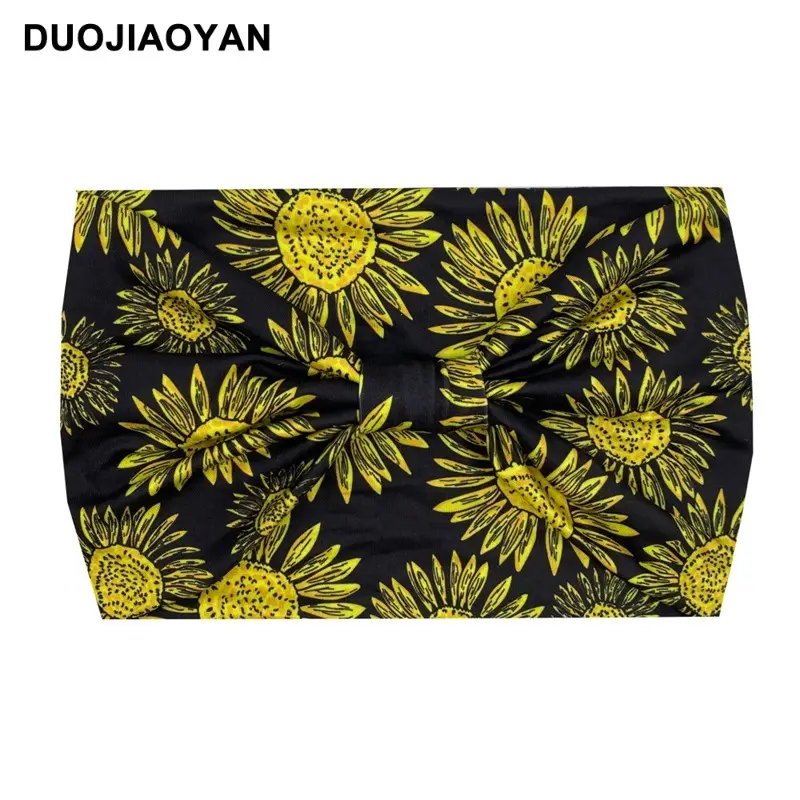 Women's Printed Bow Headband with Wide Elastic Band - Image 10