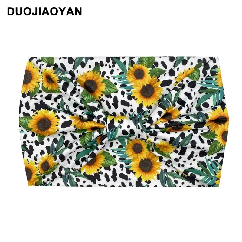 Women's Printed Bow Headband with Wide Elastic Band - Image 11