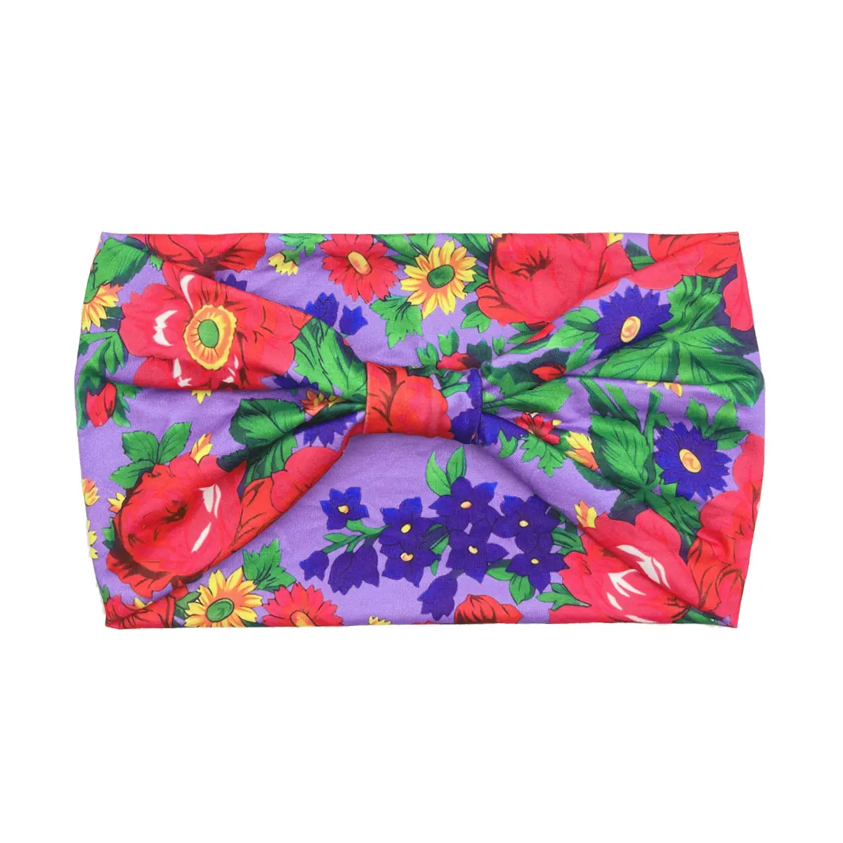Women's Printed Bow Headband with Wide Elastic Band - Image 125