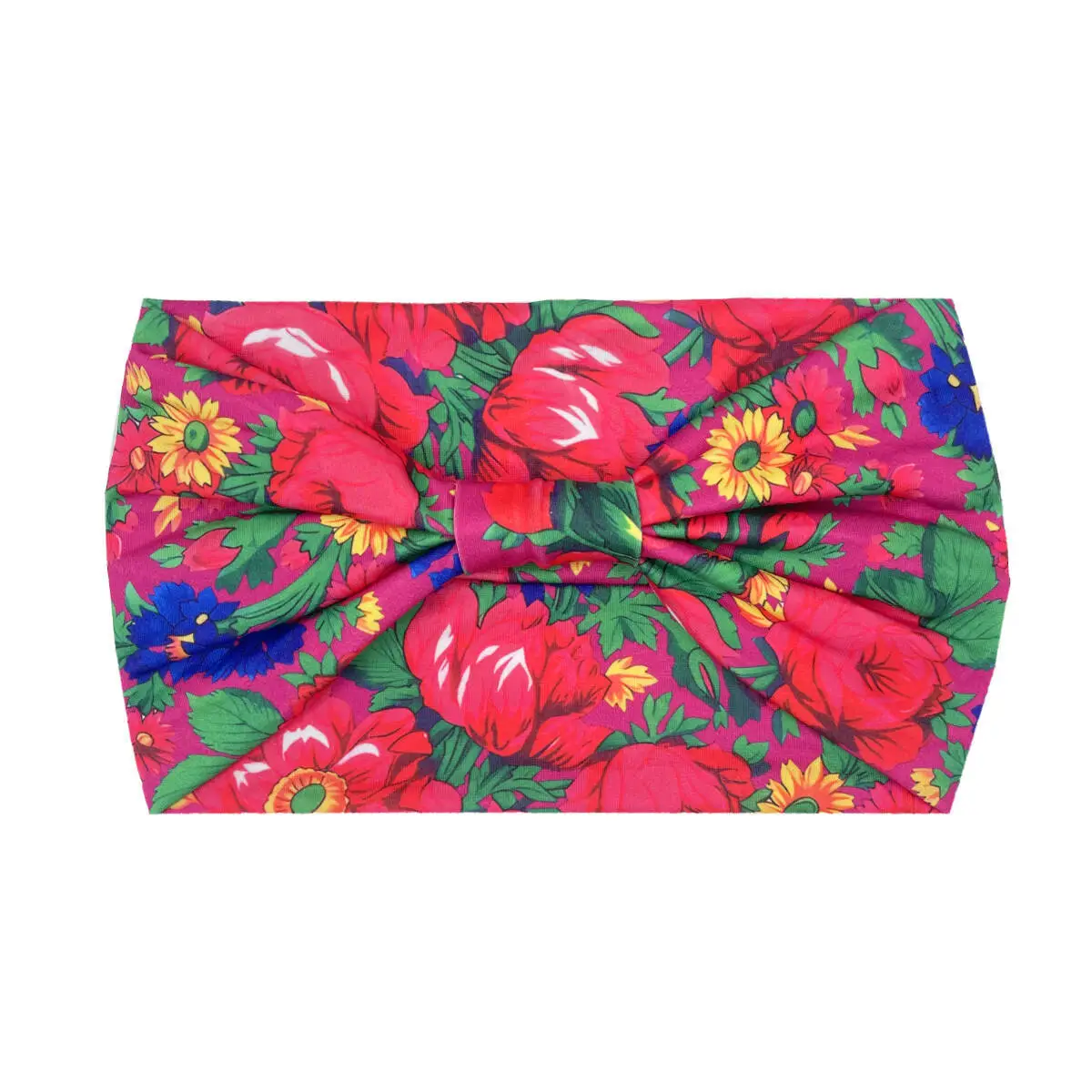 Women's Printed Bow Headband with Wide Elastic Band - Image 129