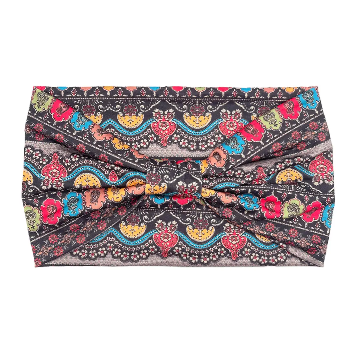 Women's Printed Bow Headband with Wide Elastic Band - Image 133