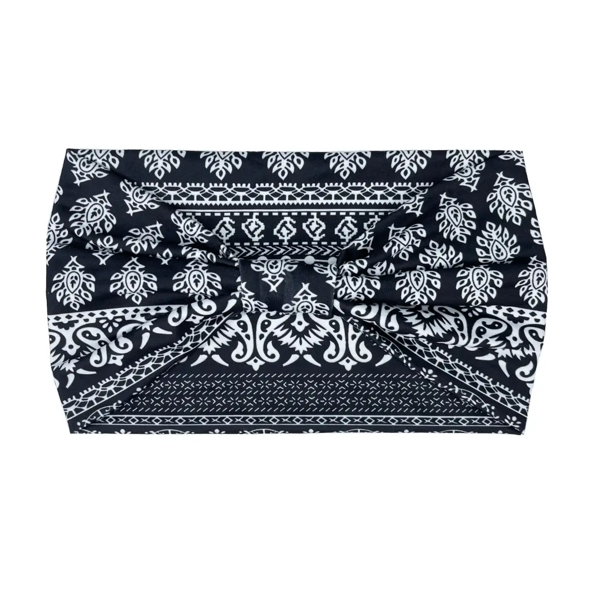 Women's Printed Bow Headband with Wide Elastic Band - Image 148
