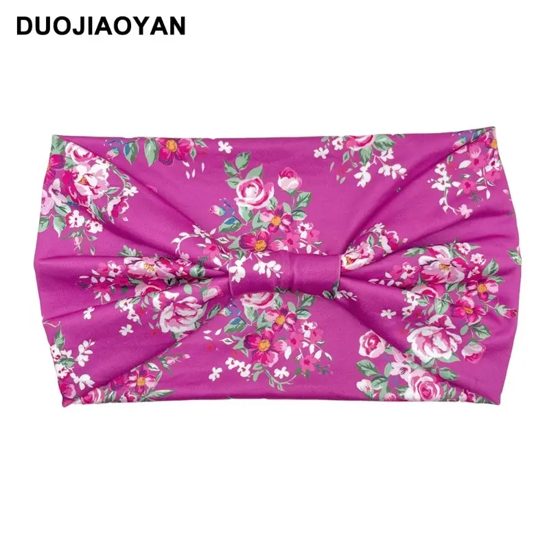 Women's Printed Bow Headband with Wide Elastic Band - Image 15