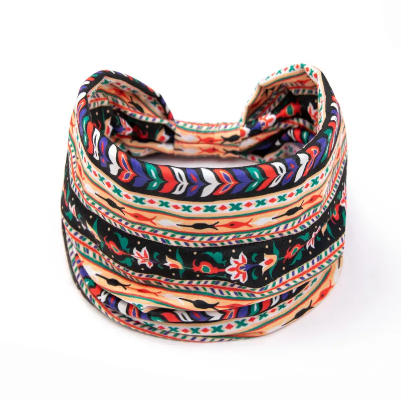 Women's Printed Bow Headband with Wide Elastic Band - Image 151