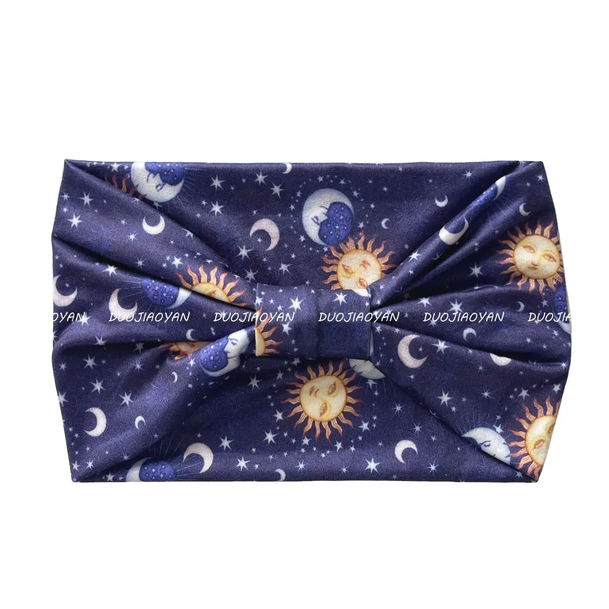 Women's Printed Bow Headband with Wide Elastic Band - Image 153