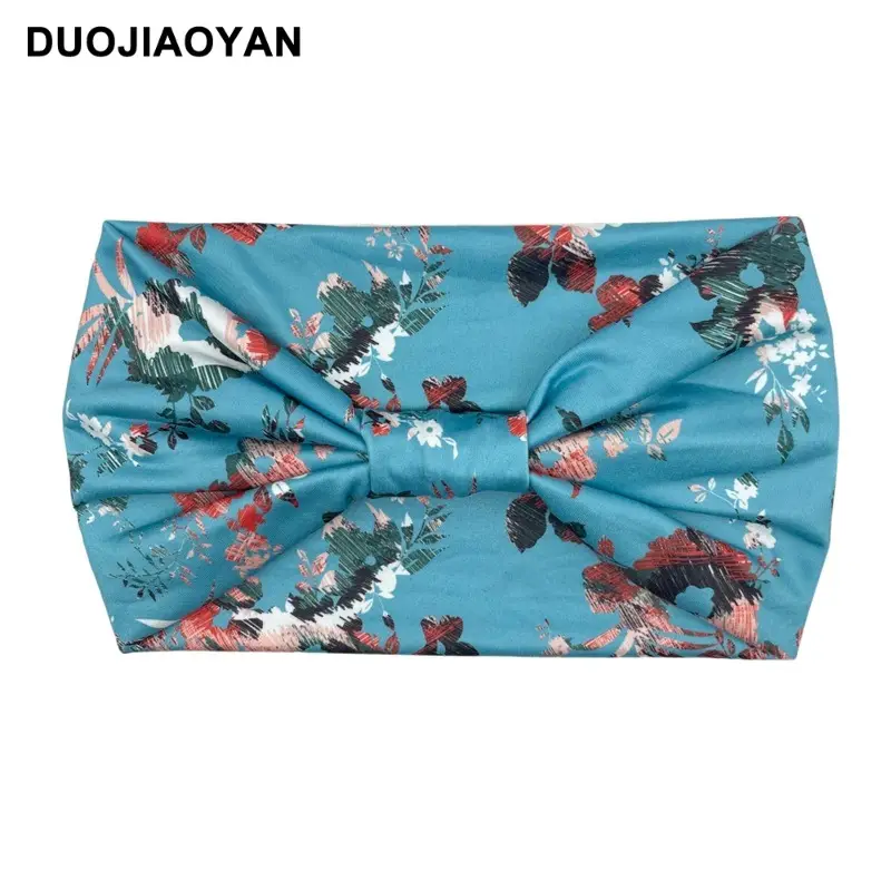 Women's Printed Bow Headband with Wide Elastic Band - Image 16