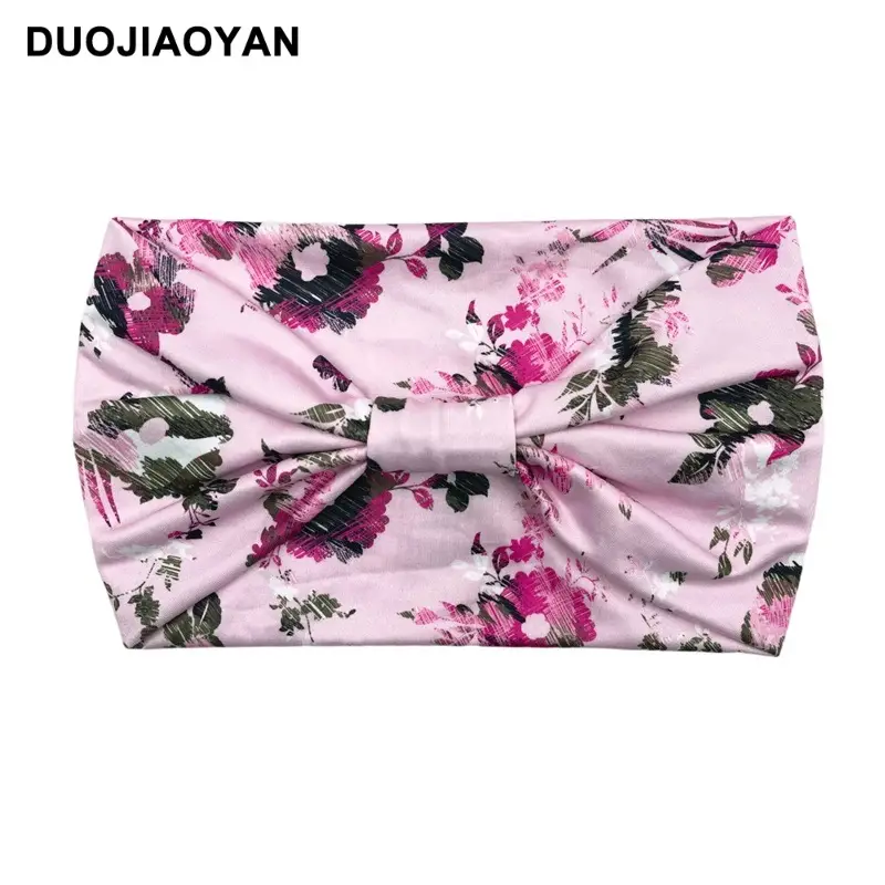 Women's Printed Bow Headband with Wide Elastic Band - Image 17