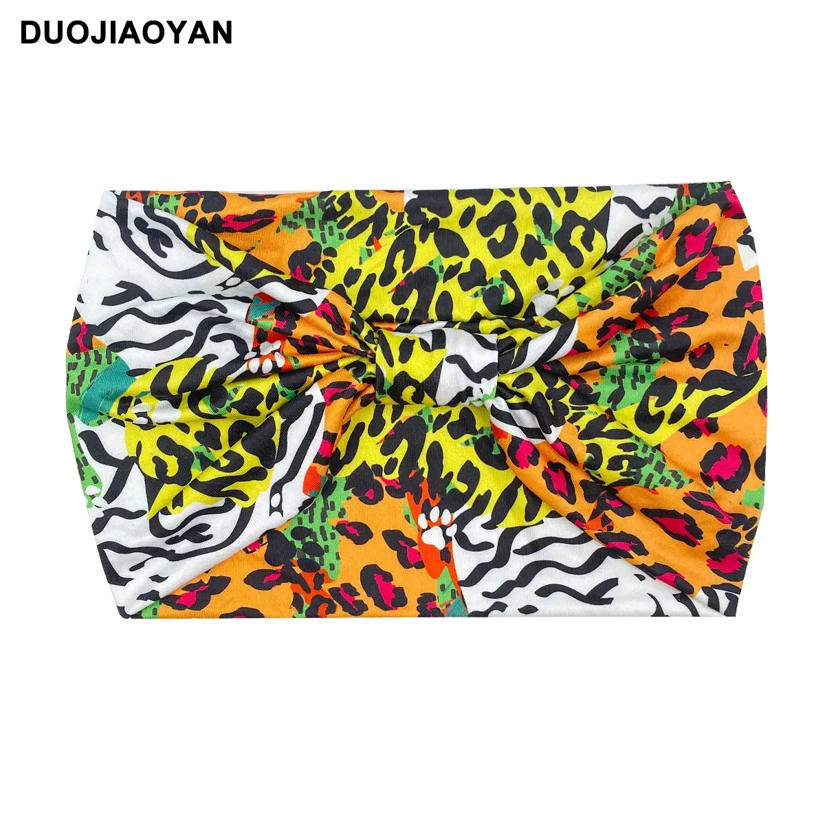 Women's Printed Bow Headband with Wide Elastic Band - Image 2