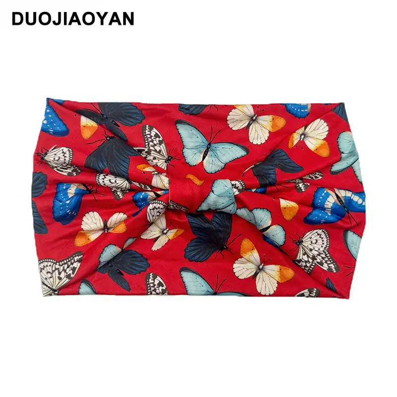 Women's Printed Bow Headband with Wide Elastic Band - Image 20