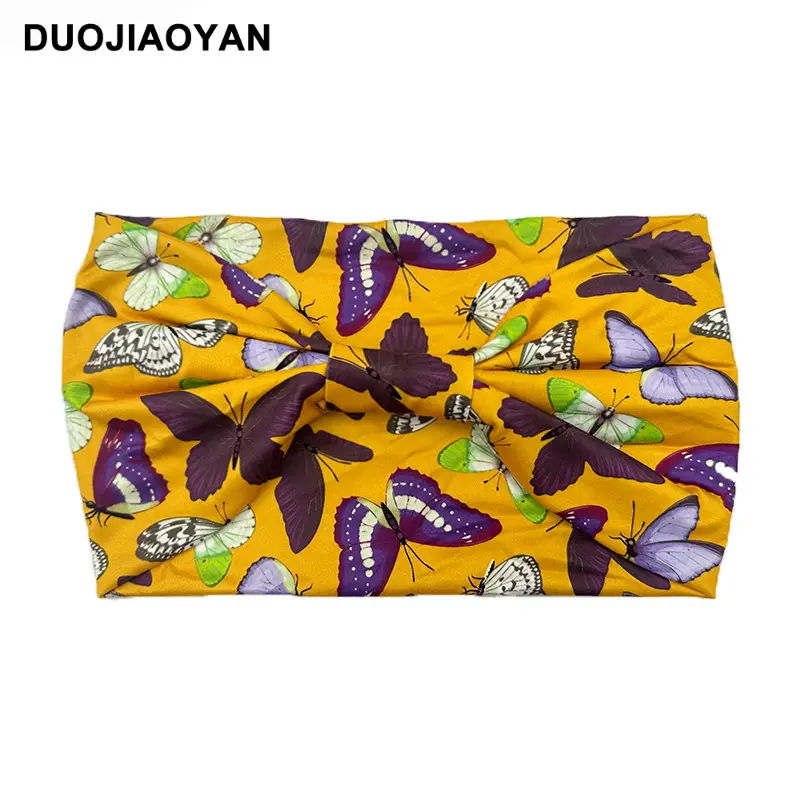 Women's Printed Bow Headband with Wide Elastic Band - Image 21