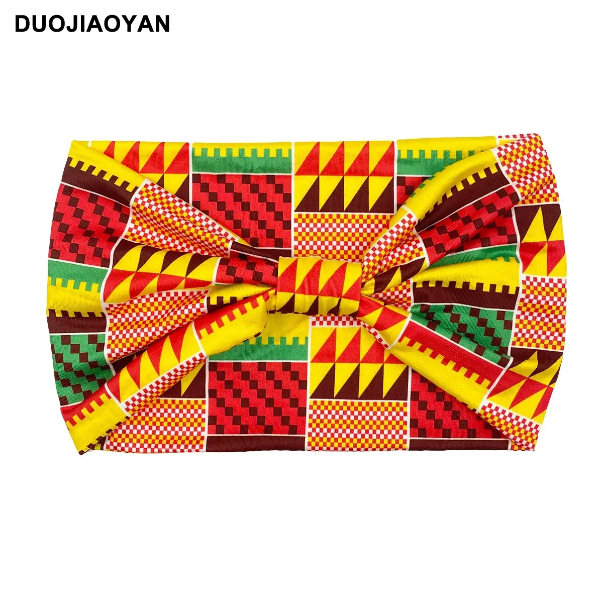 Women's Printed Bow Headband with Wide Elastic Band - Image 3