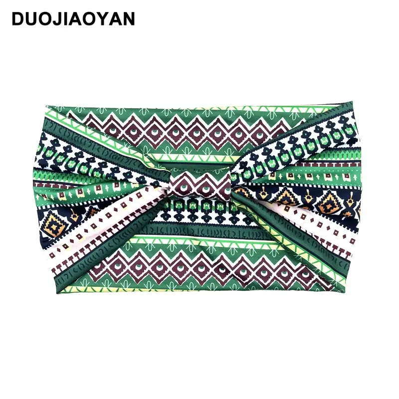 Women's Printed Bow Headband with Wide Elastic Band - Image 32
