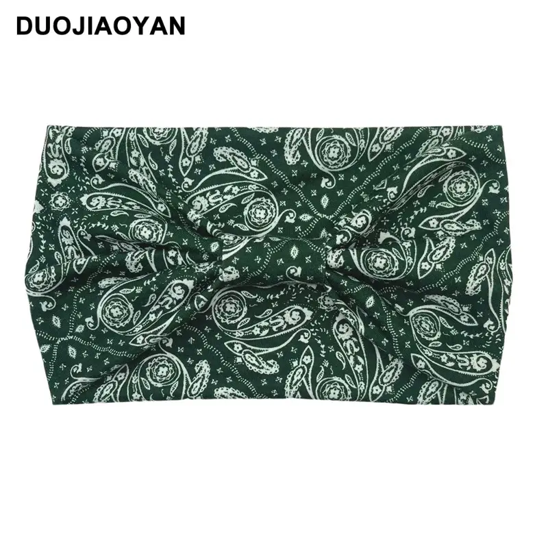 Women's Printed Bow Headband with Wide Elastic Band - Image 41