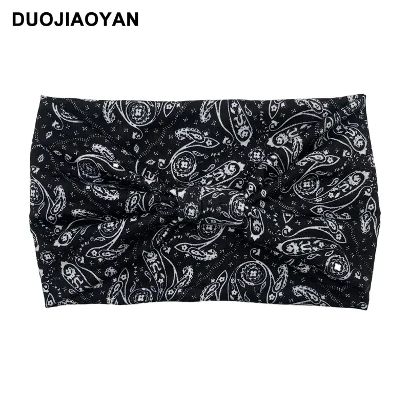Women's Printed Bow Headband with Wide Elastic Band - Image 42