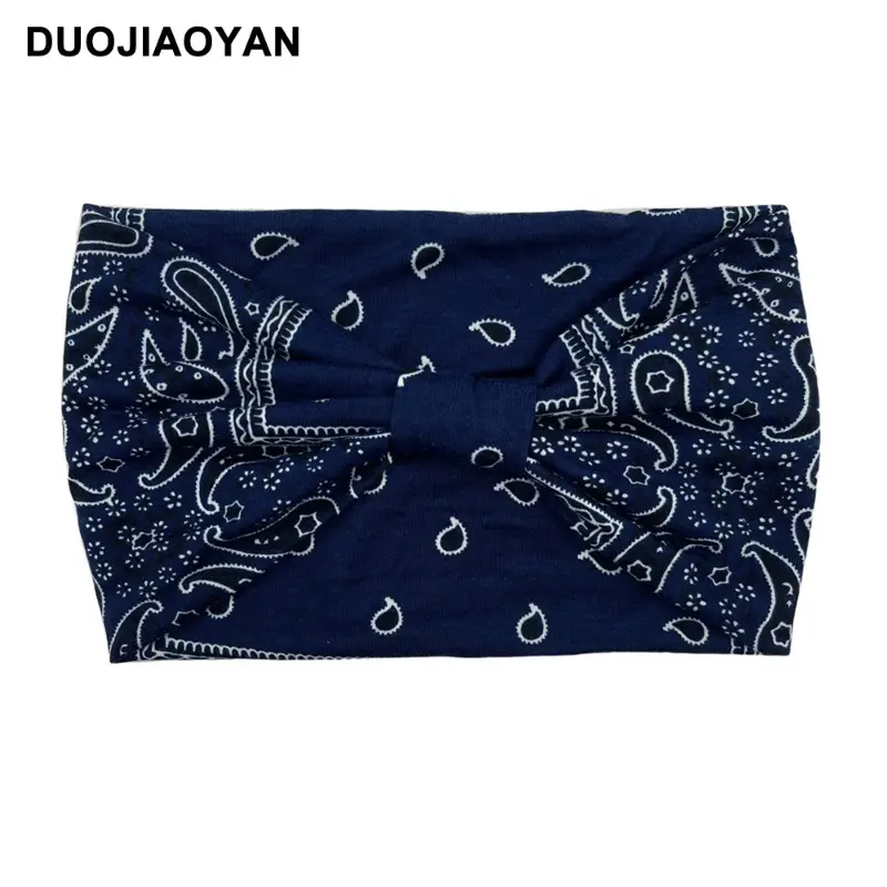 Women's Printed Bow Headband with Wide Elastic Band - Image 45