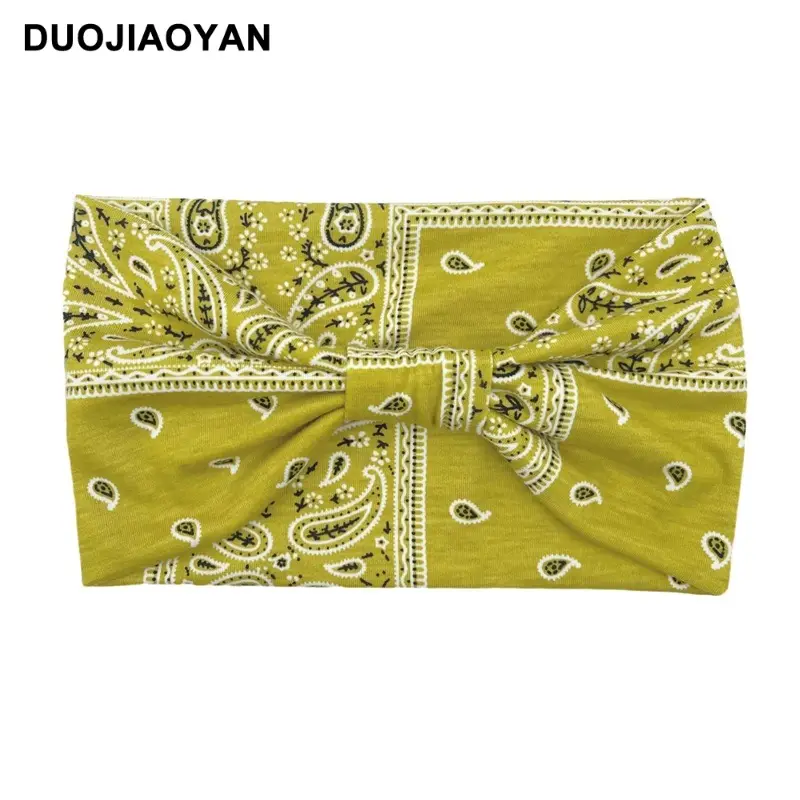 Women's Printed Bow Headband with Wide Elastic Band - Image 47