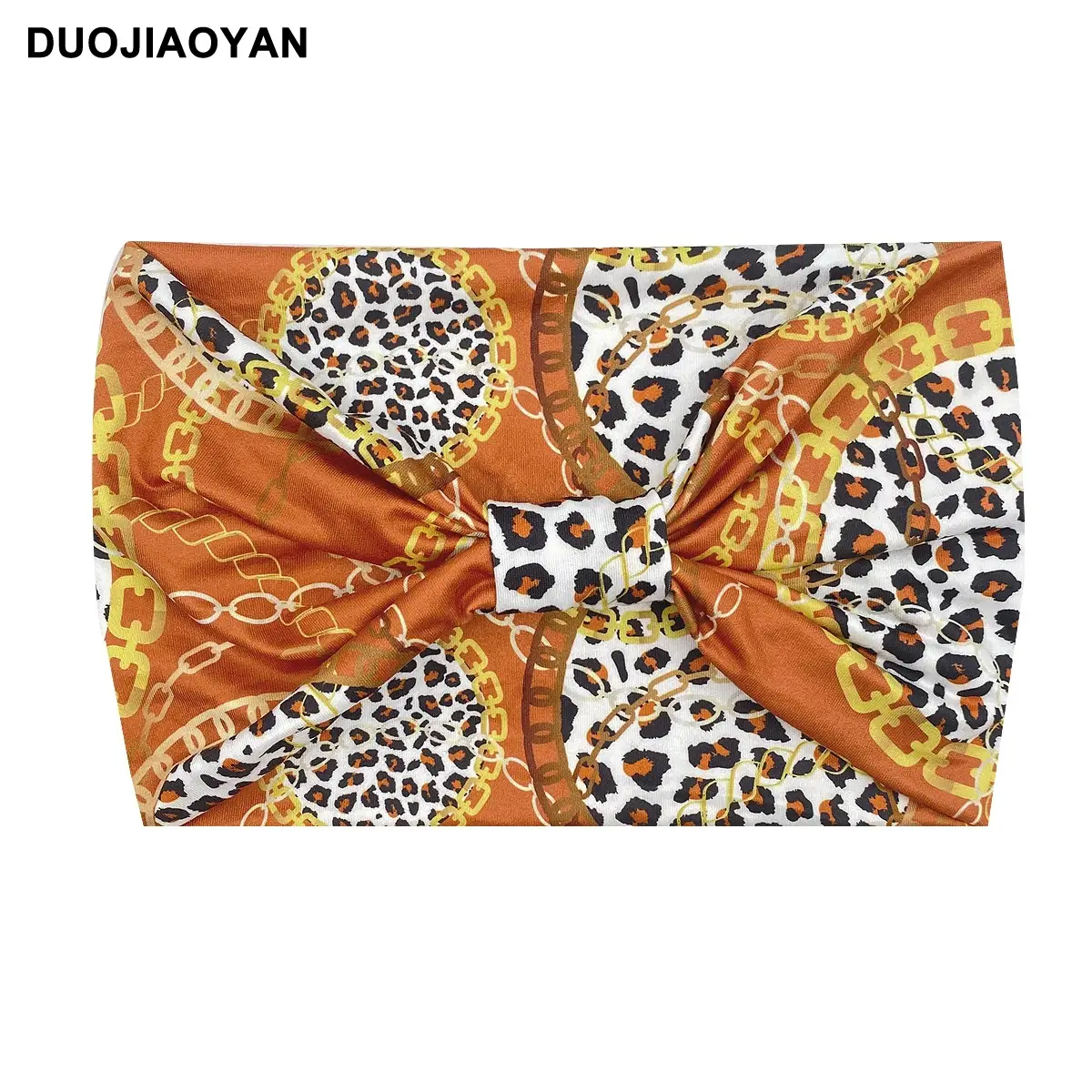 Women's Printed Bow Headband with Wide Elastic Band - Image 5