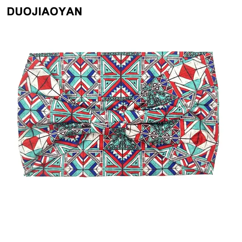 Women's Printed Bow Headband with Wide Elastic Band - Image 51