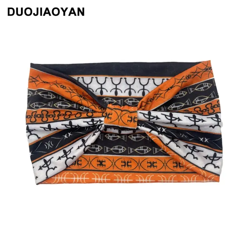 Women's Printed Bow Headband with Wide Elastic Band - Image 52