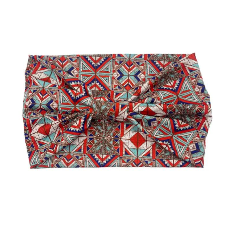 Women's Printed Bow Headband with Wide Elastic Band - Image 53