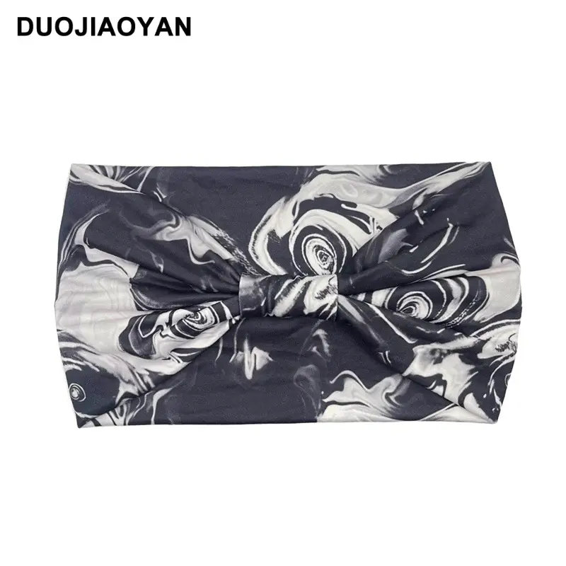 Women's Printed Bow Headband with Wide Elastic Band - Image 54