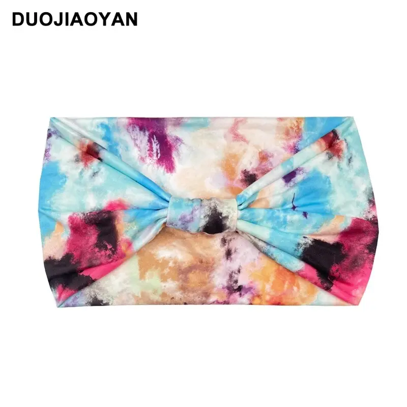 Women's Printed Bow Headband with Wide Elastic Band - Image 55