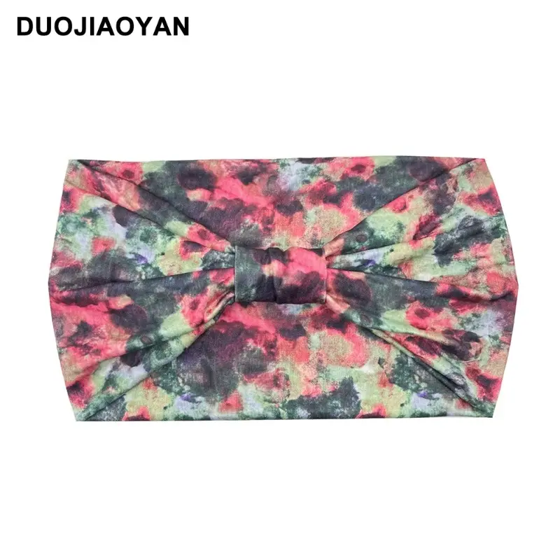 Women's Printed Bow Headband with Wide Elastic Band - Image 57